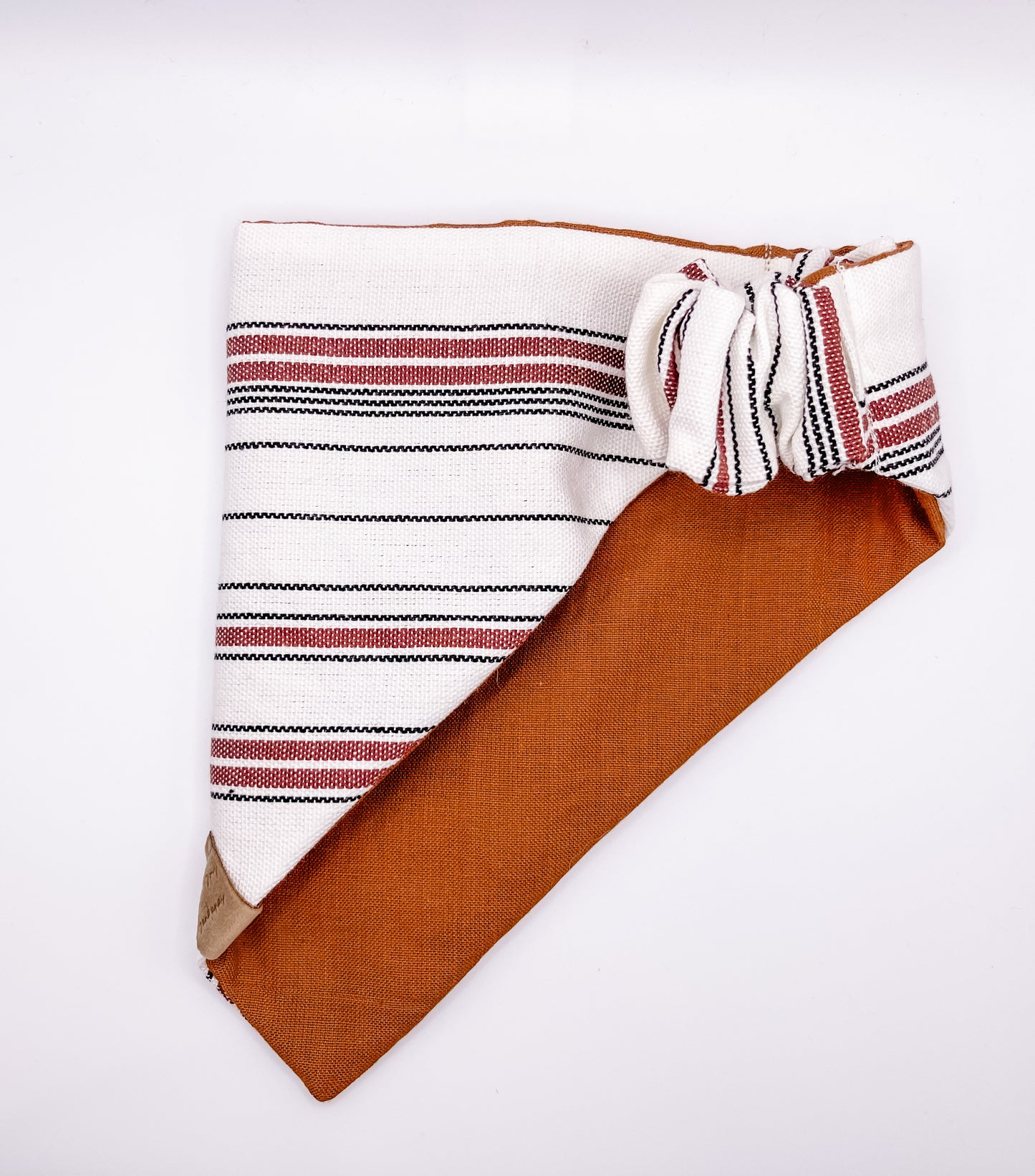 Brown and black stripes scrunchie bandana