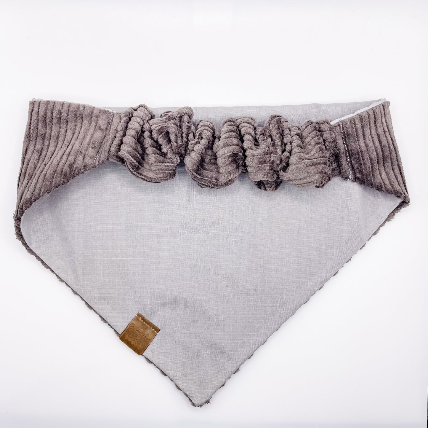 Grey Corduroy Scrunchie Bandana