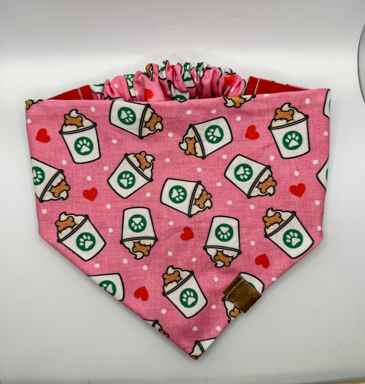 Valentines Pup Cup Scrunchie Bandana