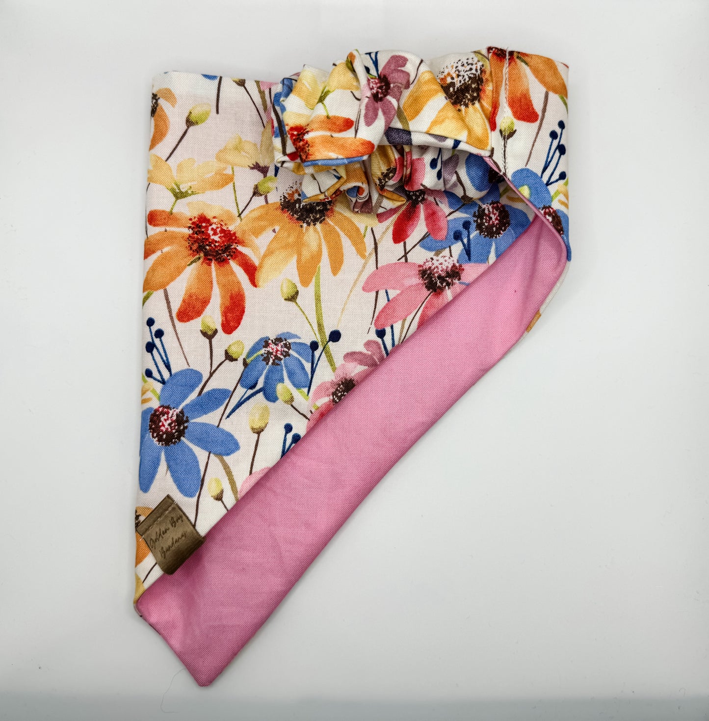 Spring wildflower scrunchie bandana #2