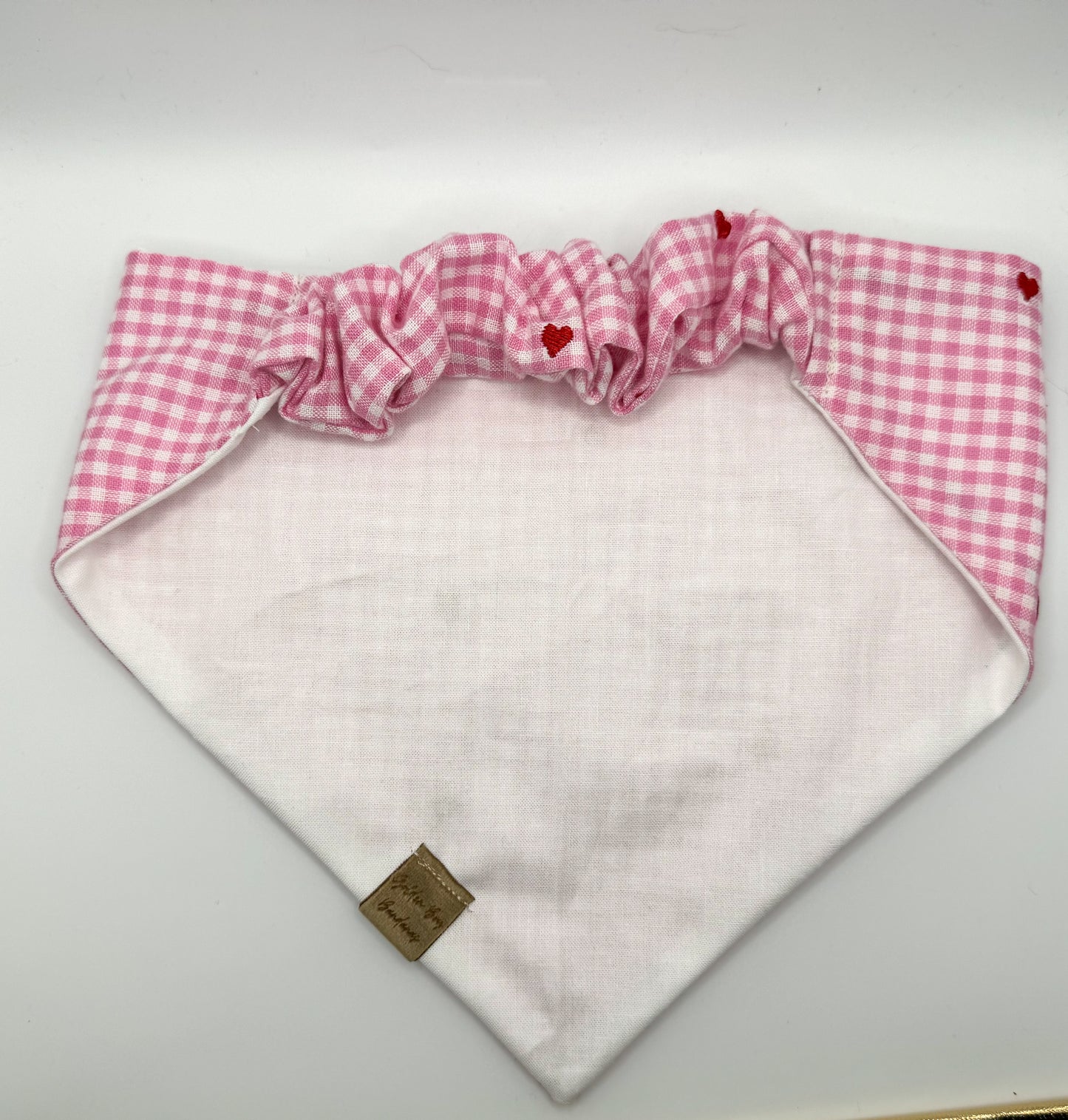 Valentines Embroidered Hearts Scrunchie Bandana