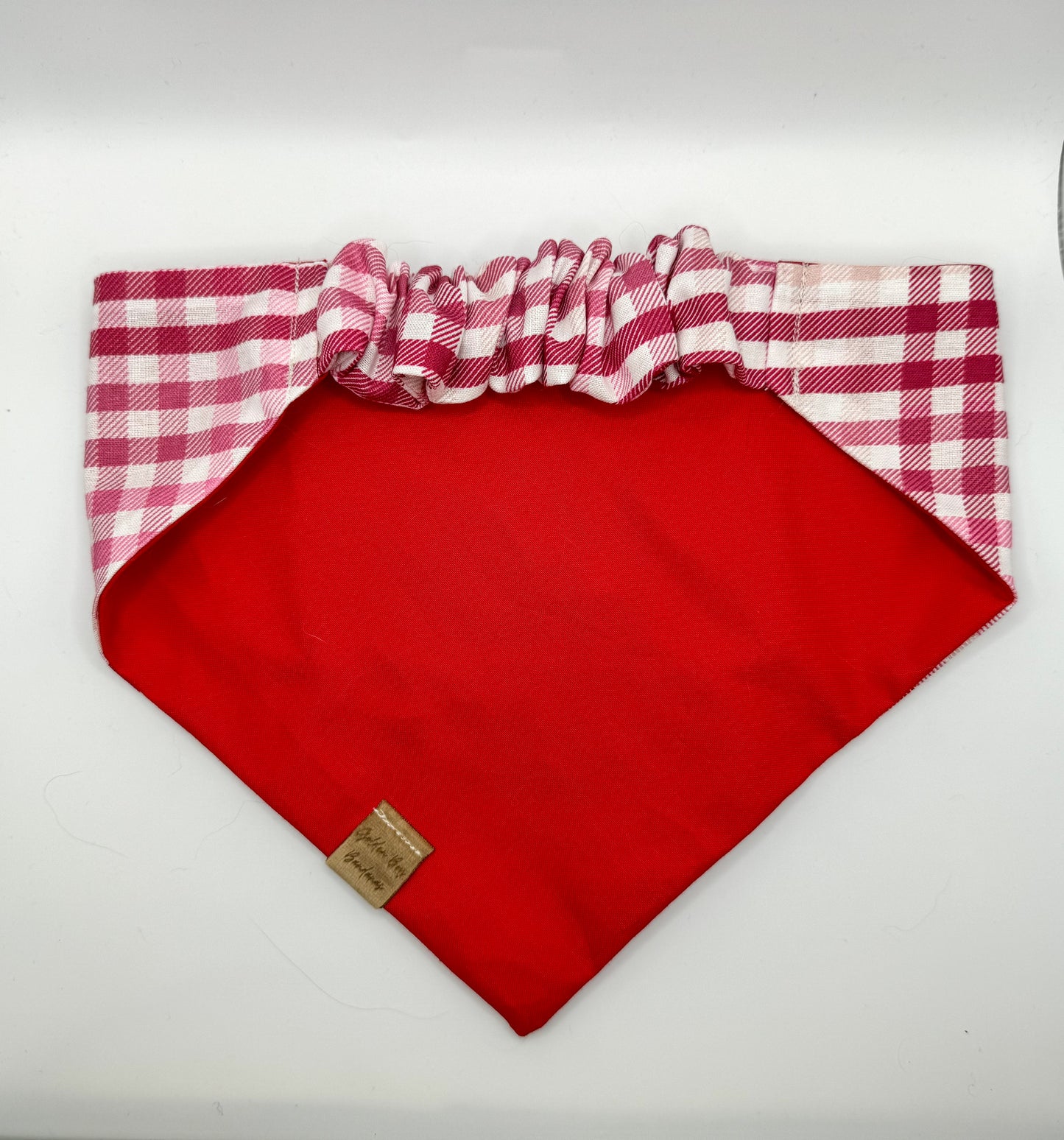 Valentines Pink Plaid Scrunchie Bandana