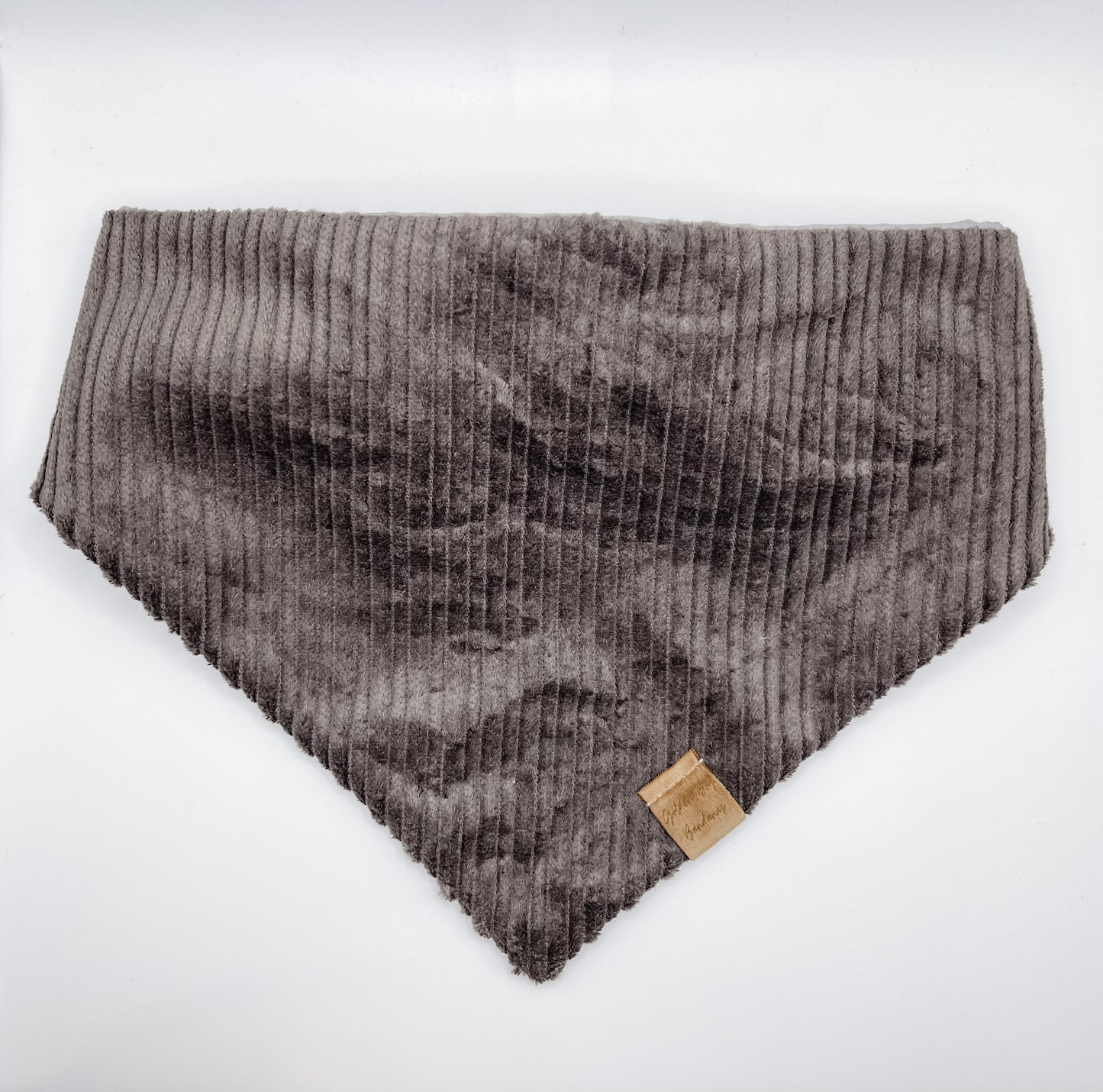 Grey Corduroy Scrunchie Bandana