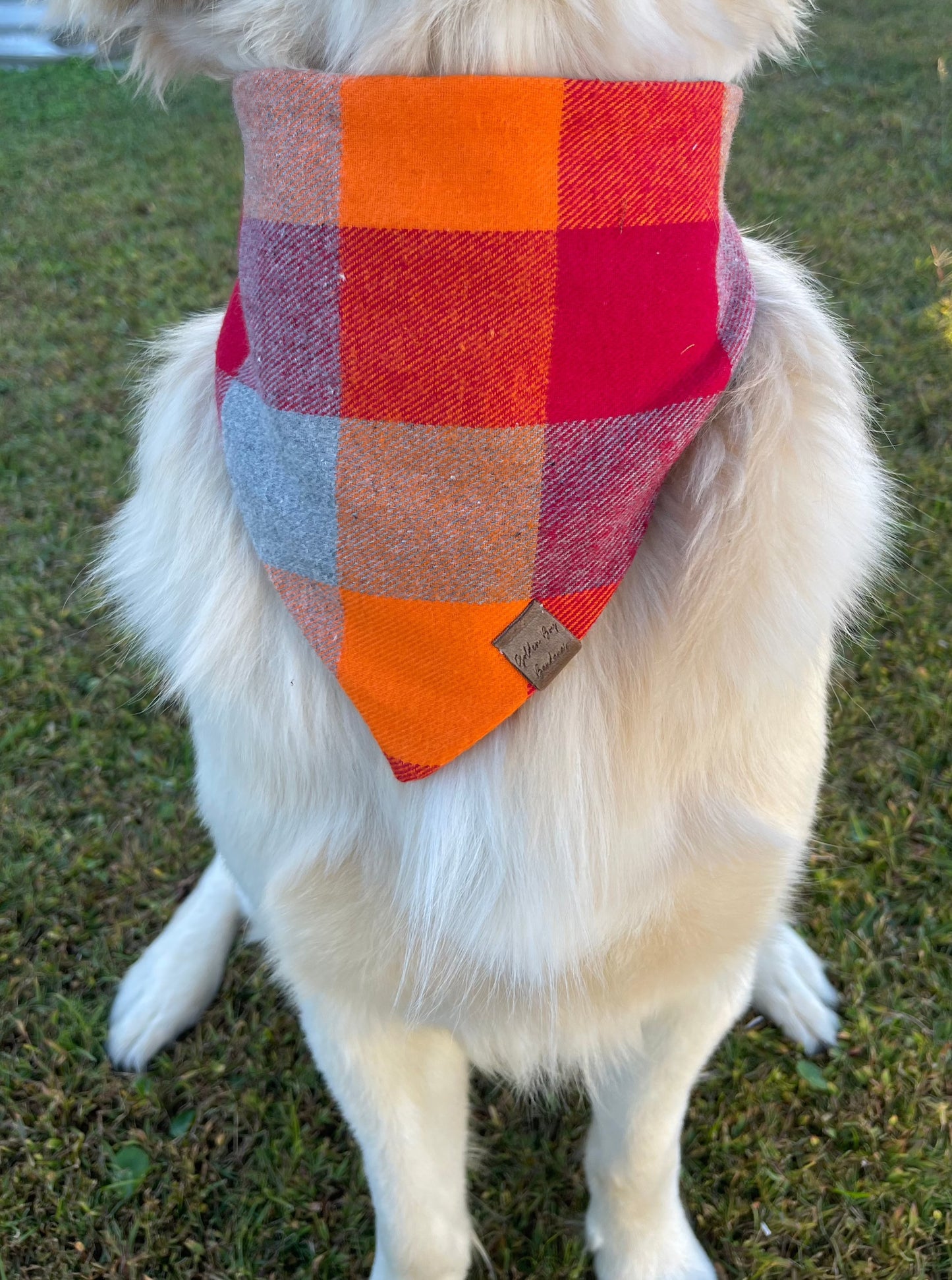 Bright Fall Flannel Scrunchie Bandana