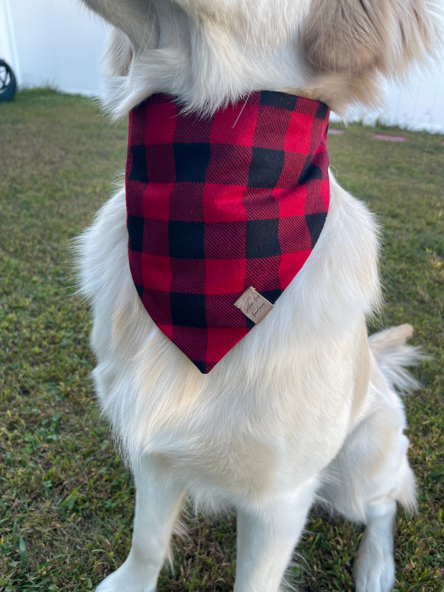 Red and Black Flannel Scrunchie Bandana