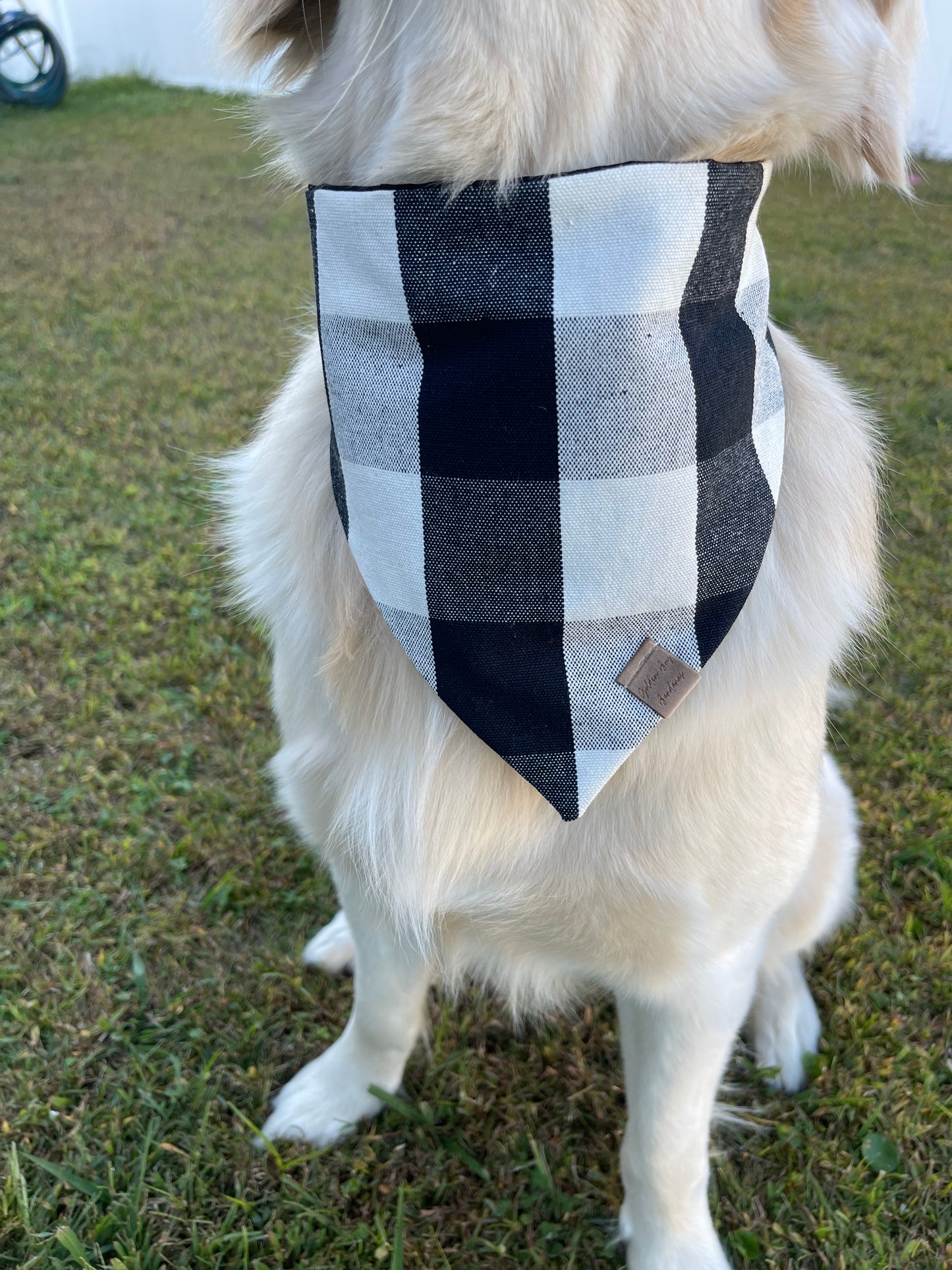 Black and White Flannel Scrunchie Bandana