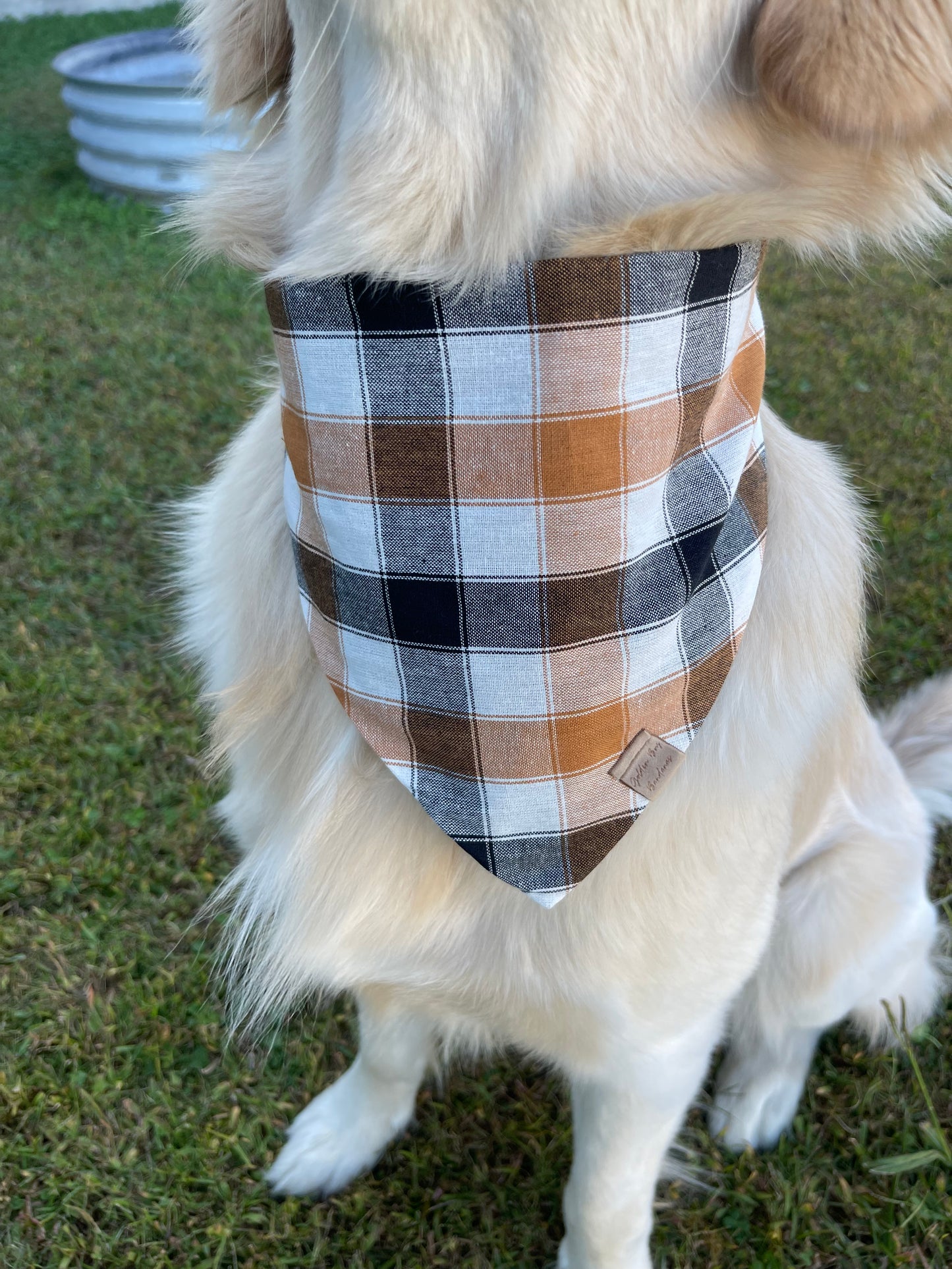 Brown, Black, And White Scrunchie Bandana