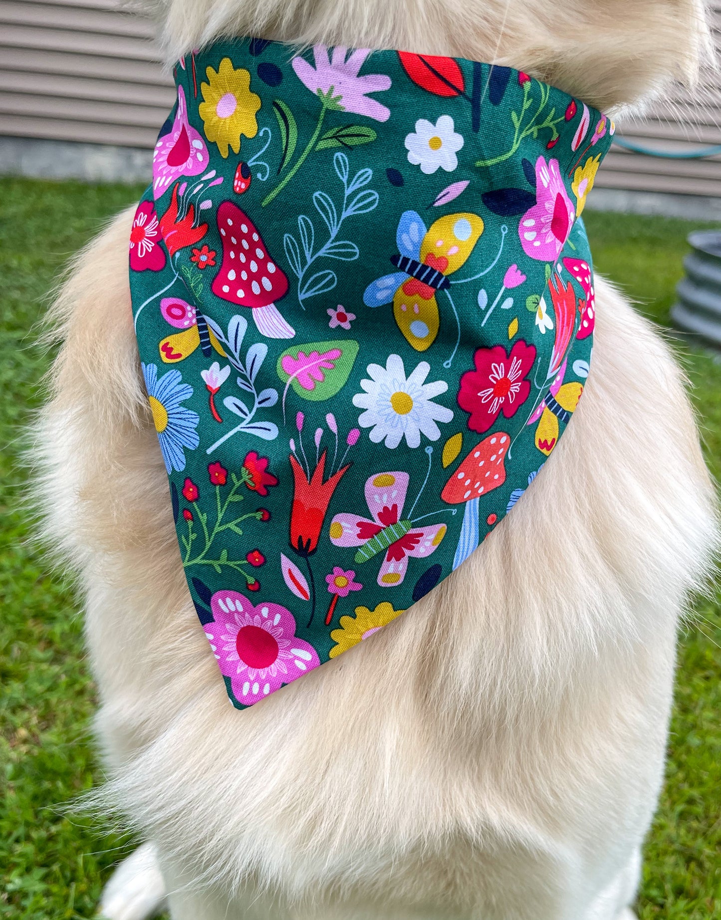 Floral Mushroom Scrunchie Bandana