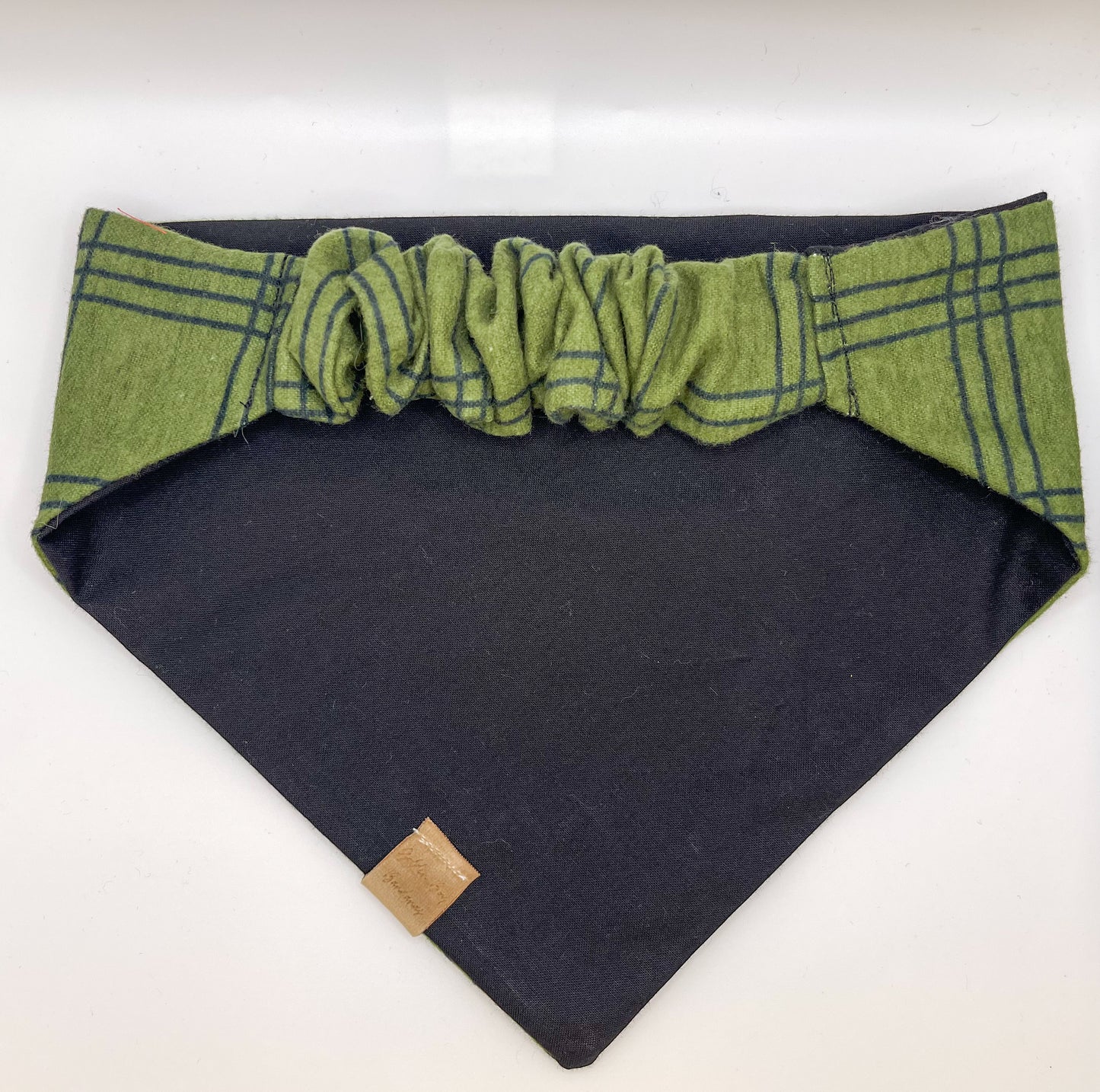 Cozy Green Flannel Scrunchie Bandana