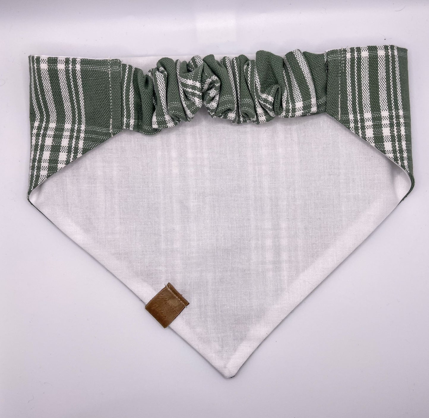 Light Green Plaid Scrunchie Bandana