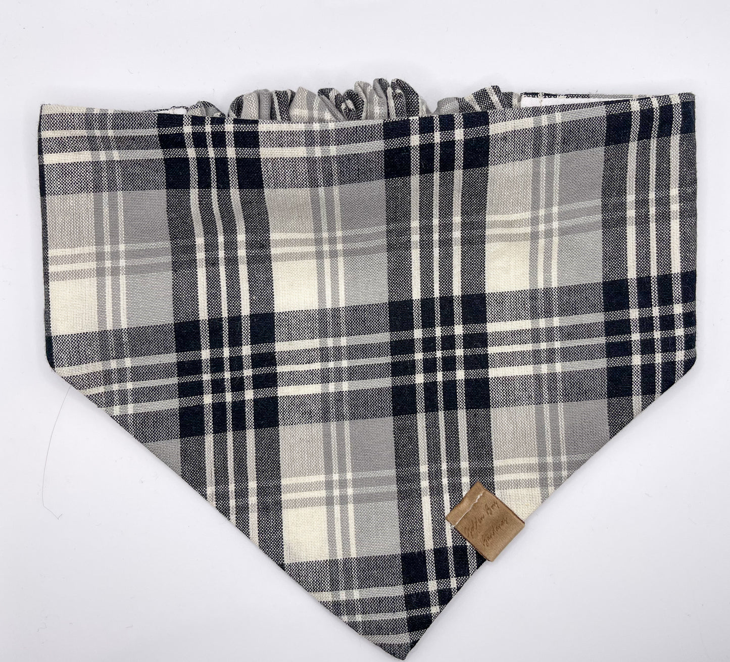 Black and White Plaid Scrunchie Bandana