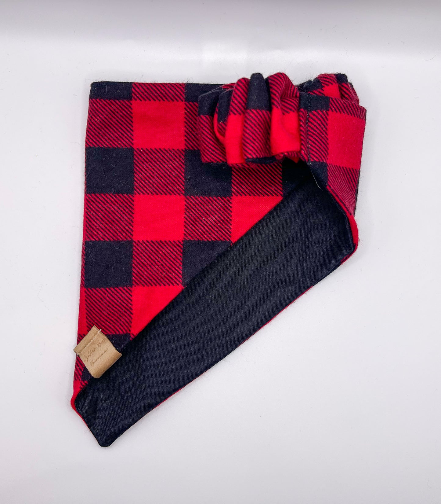 Red and Black Flannel Scrunchie Bandana